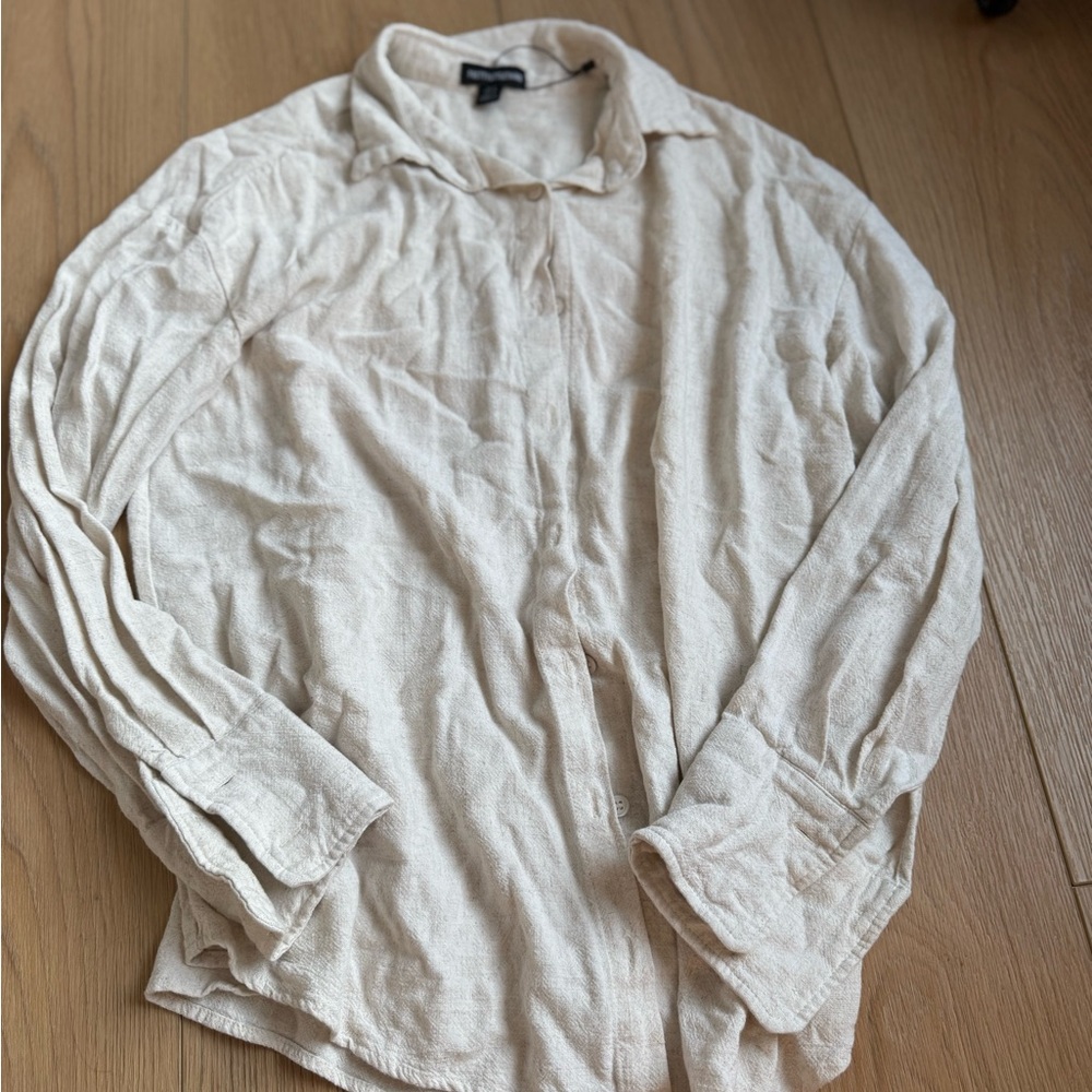 PrettyLittleThing Women's Cream Button Down Shirt